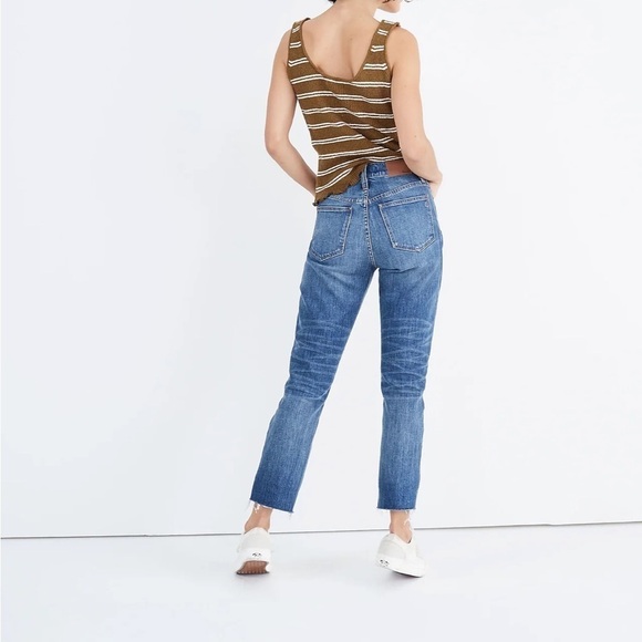 Madewell The High-Rise Slim Boyjean in Dover Wash: Raw-Hemmed Edition size 24 - Picture 15 of 16